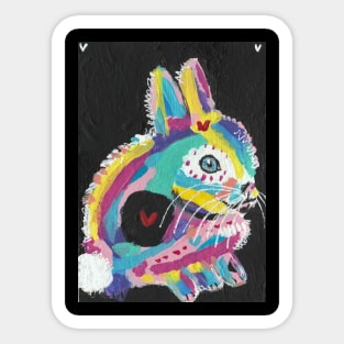 Cute colorful abstract bunny rabbit Sticker